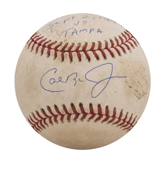 Cal Ripken, Jr.’s 400th Home Run Game Used, Photo Matched & Signed OAL Budig Baseball (Ripken LOA, Sports Investors Authentication & Beckett)
